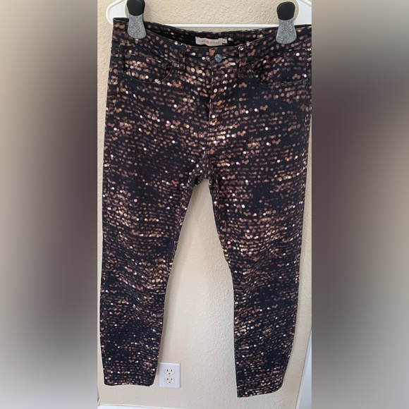 Tory Burch. Women's Black and Multicolor Patterned pants. Size 29. EUC. - Picture 2 of 5